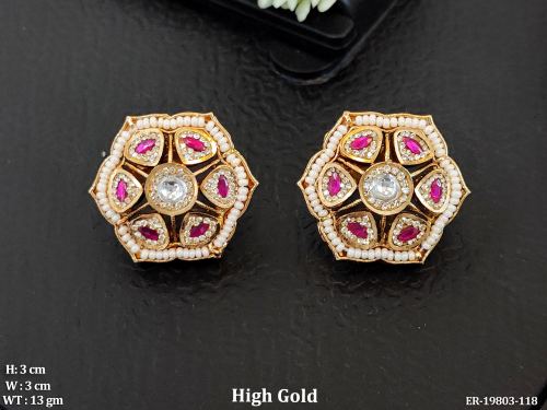 Antique Stud Earrings with Pearls in Ruby, photo 2 of 3