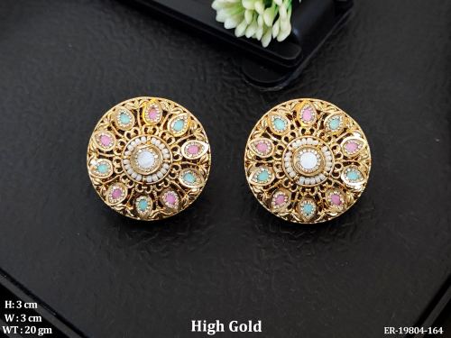 Party Wear Stud Earrings for Women in Mint Green Pink, photo 5 of 6