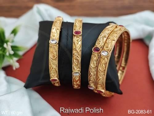 Kemp Bangles in Rajwadi Finish Set of 4