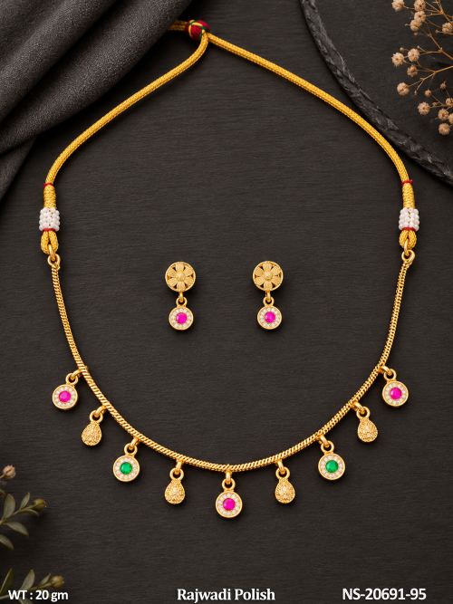 Classic Rajwadi Finish Antique Necklace Set with Earrings for Women, photo 3 of 3