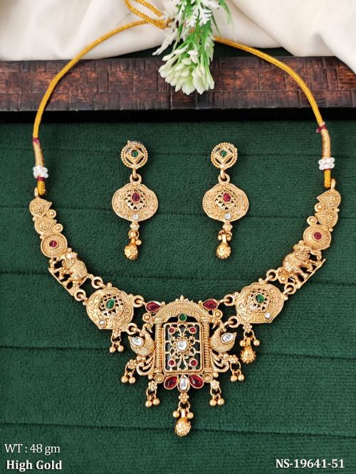 South Indian Stone-Studded Necklace Set, photo 2 of 3