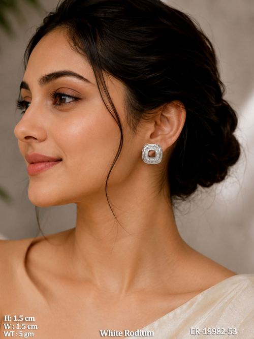 Square AD Stud Earrings for Women