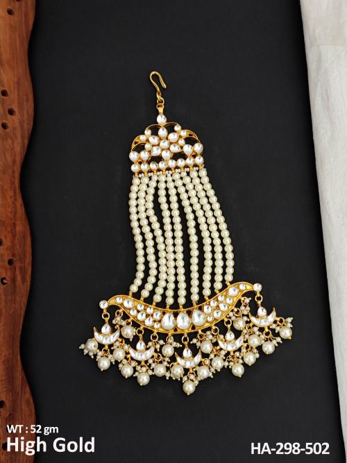 Kundan Jewellery Design  High Gold Polish Fancy Hair Accessories  