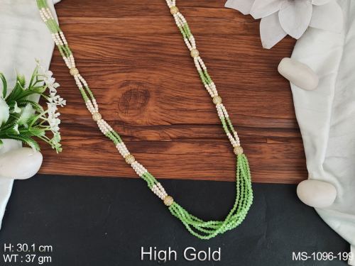 Party Wear Antique Mala with Beads in Mint Green, photo 14 of 15
