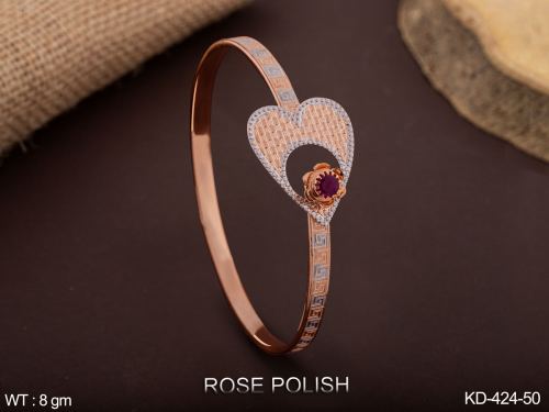 Rose Finish Kada with Heart Design