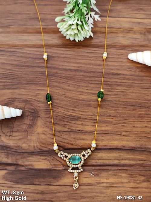 AD Necklace Set in Mint Green, photo 3 of 4