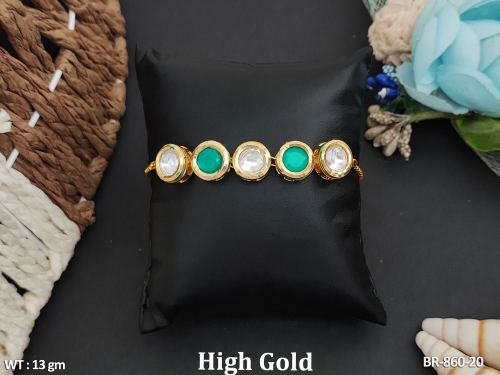 Classic Stone-Studded Bracelet in Green, photo 2 of 10