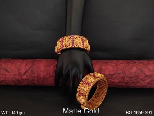 Lakshmi Bangles in Matte Finish Set of 2, photo 3 of 4
