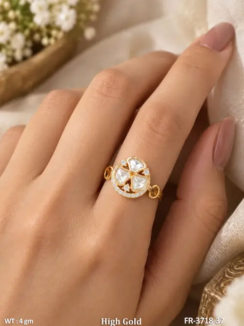 Royal Kundan High Gold Finger Ring
