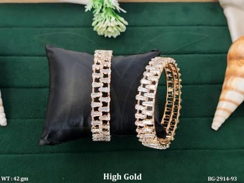 White Bangles with Stone Work Set of 2