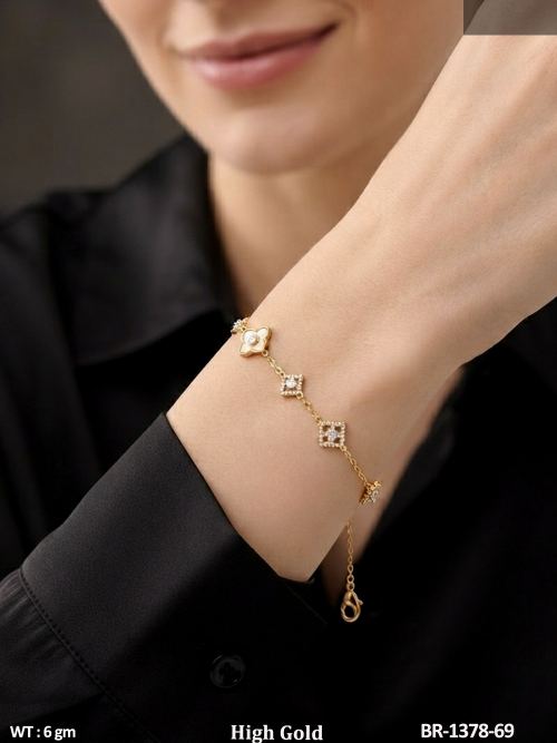 Sparkling Crystal Flower Charm Bracelet