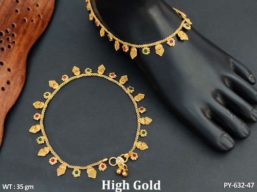 Antique Jewellery High Gold Polish Fancy Design Party wear Payal   