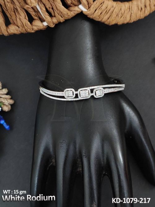 White Kada with CZ Stones