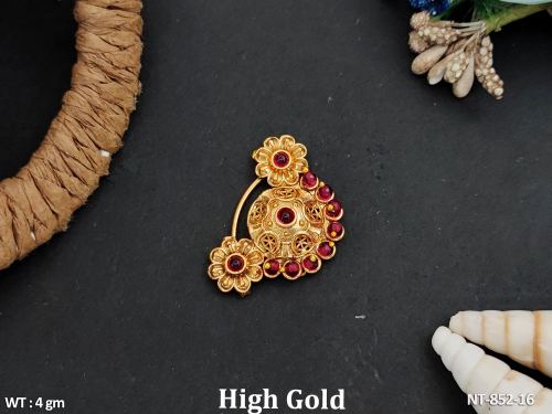 Antique Jewellery High Gold Polish Fancy Designer Nath