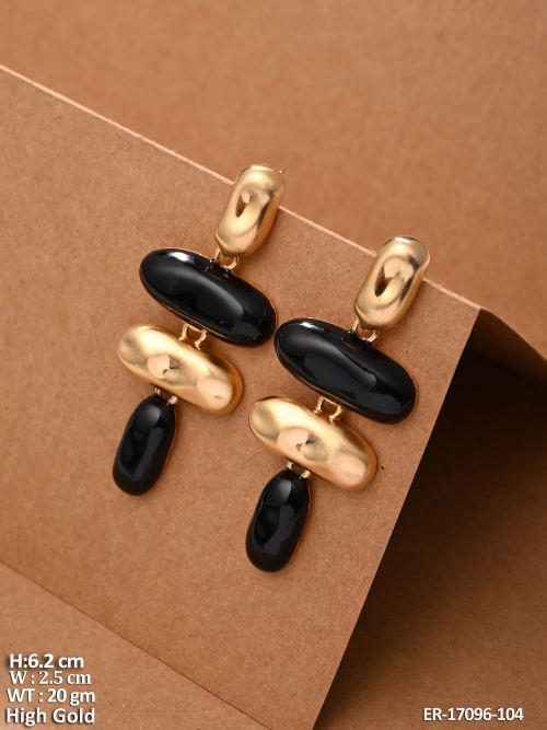 Stone-Studded Drop Earrings