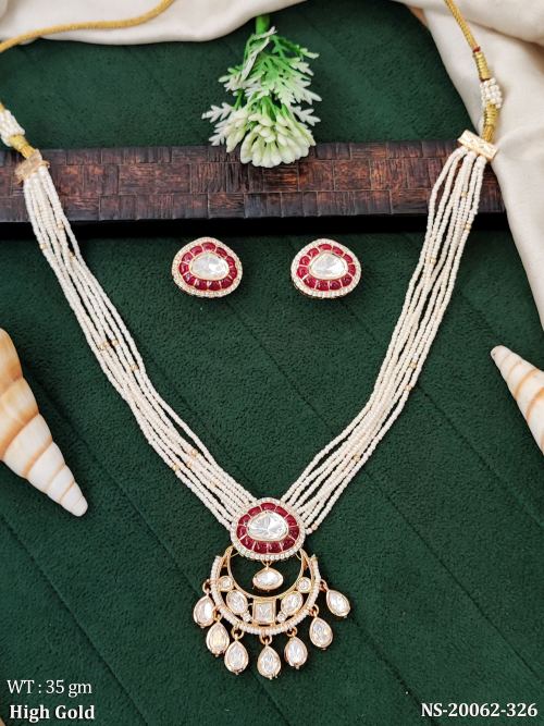 Festive Traditional Necklace Set for Women in Ruby, photo 3 of 3