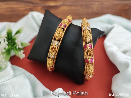 Kemp Bangles in Rajwadi Finish Set of 2