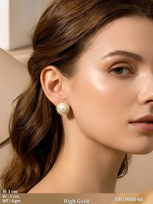 White Studs with Pearls