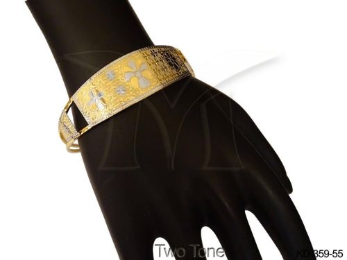 Floral Kada in Two-Tone Finish