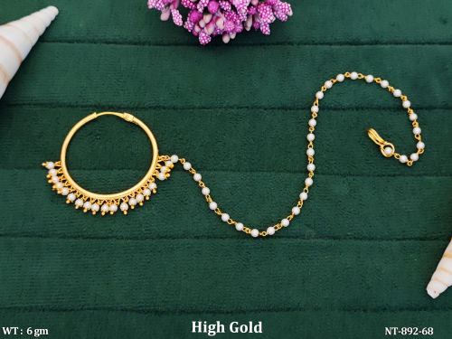 Design   High Gold Polish Party Wear Nath  