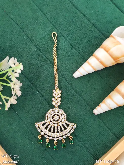 Designer AD Full Stone Maang Tikka