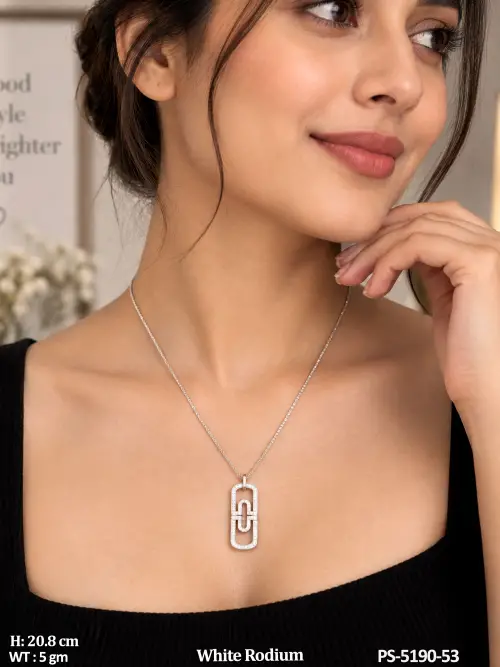 Stylish CZ AD Chain Link Pendant