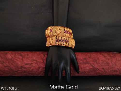 South Indian Lakshmi Bangles Set of 2, photo 2 of 4