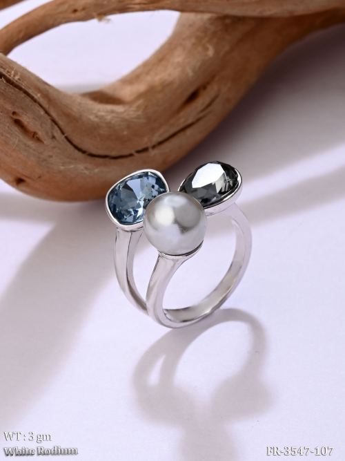 Stylish Western Pearl Designer Open Finger Ring for Women