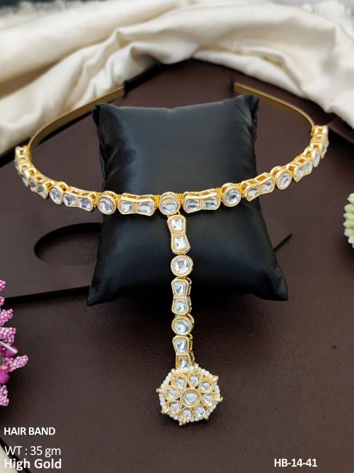 Antique Designer High Gold Polish Hair Band Set