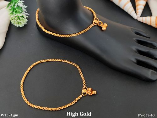 High Gold Heavy Box Chain Traditional Payal 