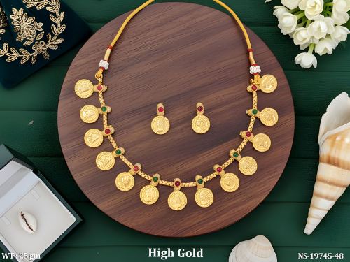Classic Stone-Studded Traditional Necklace Set with Earrings for Women