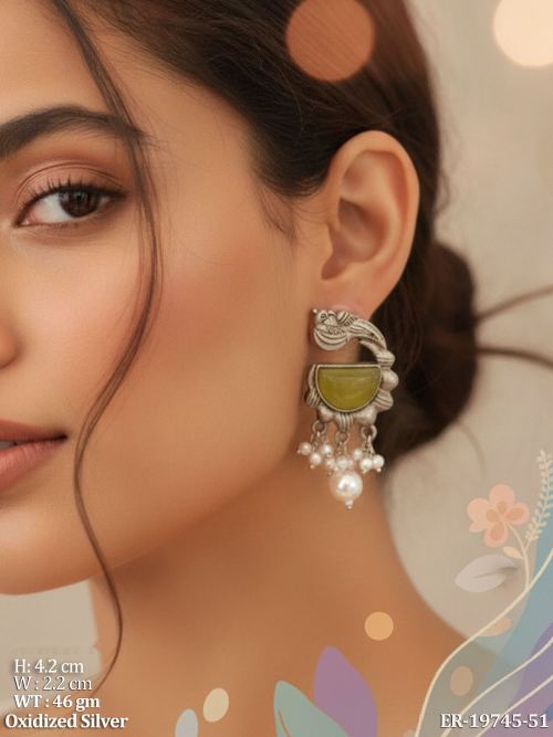 Peacock Stone-Studded Earrings for Women