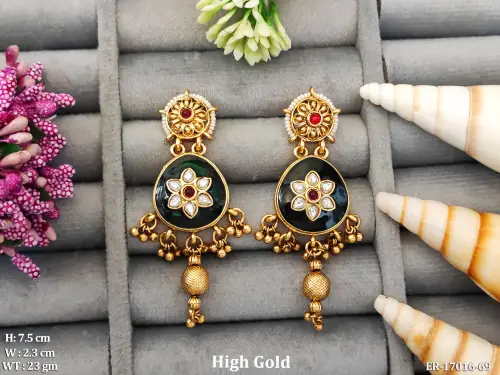 Stone-Studded Kemp Earrings for Women