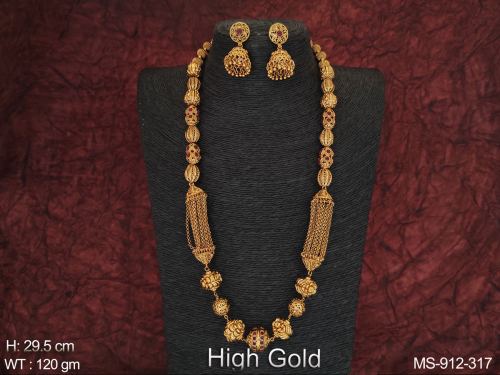 Fancy Style High Gold Polish Party wear Designer Long Mala Set