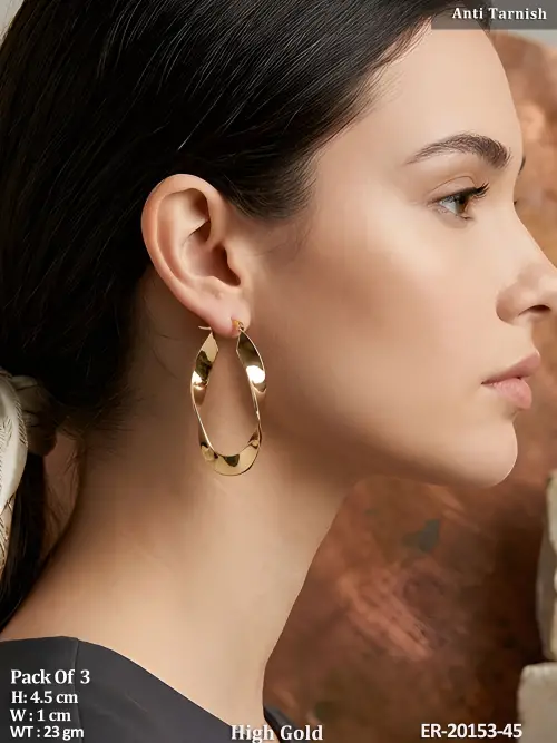 Modern Anti Tarnish Twisted Hoop Earrings