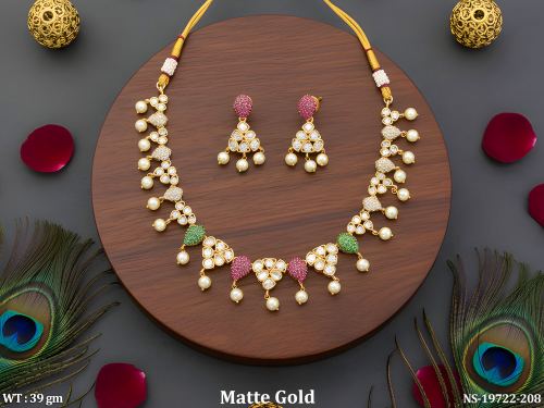 Kemp Necklace Set with Earrings in Matte Finish for Women