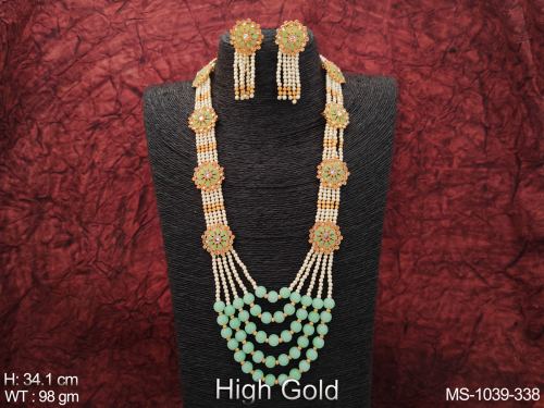 Beaded Ethnic Mala for Women in Mint Green, photo 8 of 8