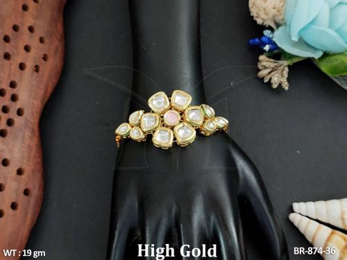 Classic Kundan Stone-Studded Bracelet