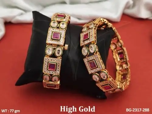Party Wear Kundan Bangles Set of 2
