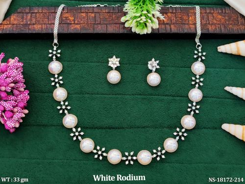 Necklace Set in White Finish for Women