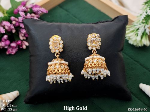 Antique Stone-Studded Jhumkas