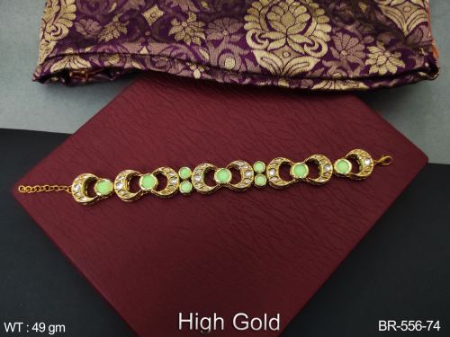 Kundan Bracelet in Mint Green, photo 9 of 12