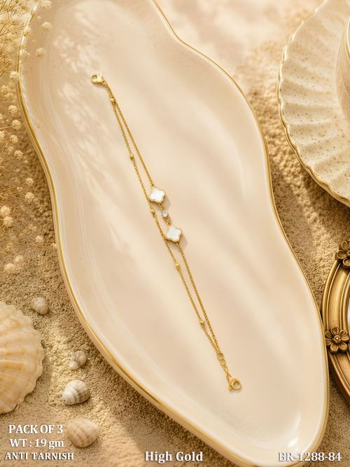 Minimalist Anti Tarnish Gold Plated Designer Bracelet