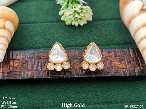 Kundan Stone-Studded Stud Earrings