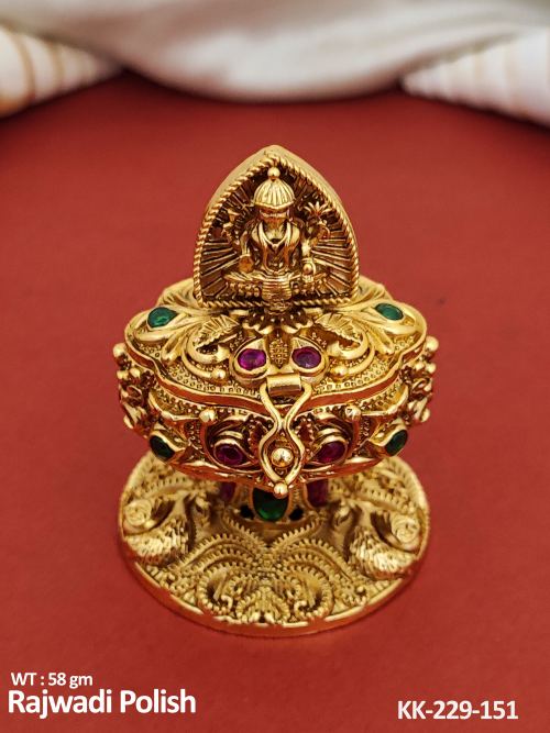 South Indian Stone-Studded Sindoor Dabbi in Rajwadi Finish