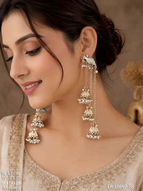 Jhumka Earrings with Pearls