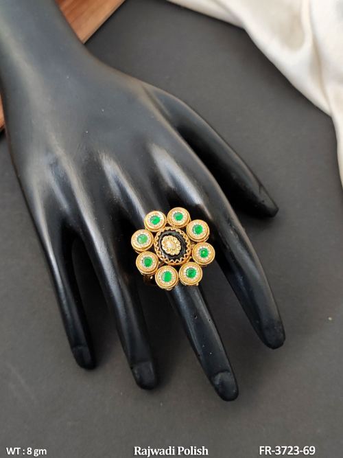 Fancy Designer Full Stone Antique Finger Ring