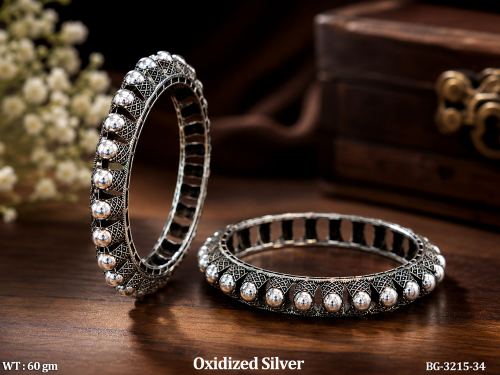 Elegant Oxidized Handmade Bangle Set for Women