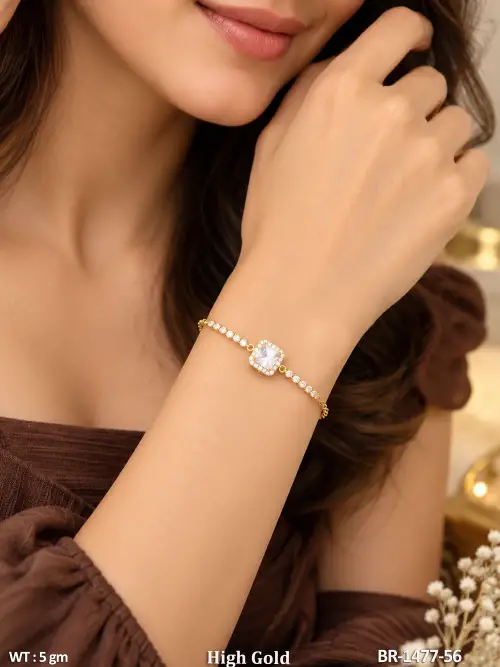 Square Stone-Studded Bracelet for Women