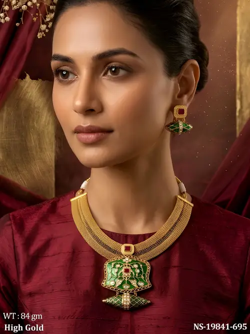 Meenakari Stone-Studded Necklace Set
